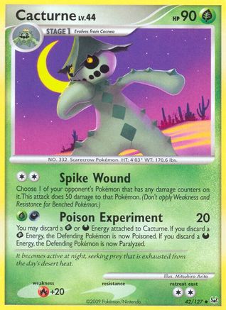 Cacturne 042  - Reverse Holofoil Platinum - Uncommon