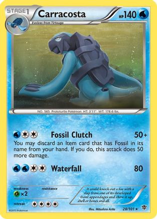 Carracosta 028  - Reverse Holofoil Plasma Blast - Rare