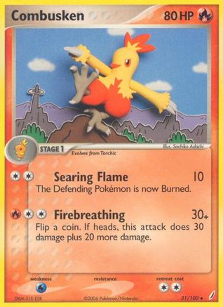 Combusken 031/100  - Reverse Holofoil Crystal Guardians - Uncommon