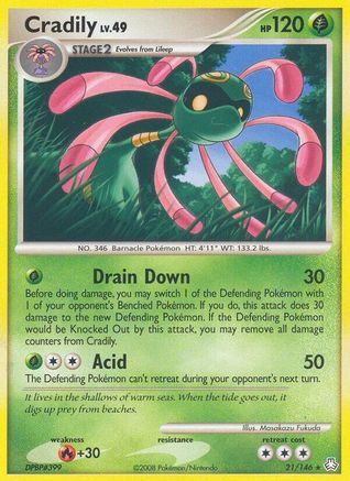 Cradily 021  - Reverse Holofoil Legends Awakened - Rare