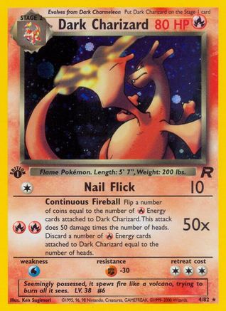 Dark Charizard (4) 004/82  - 1st Edition Holofoil Team Rocket - Holo Rare