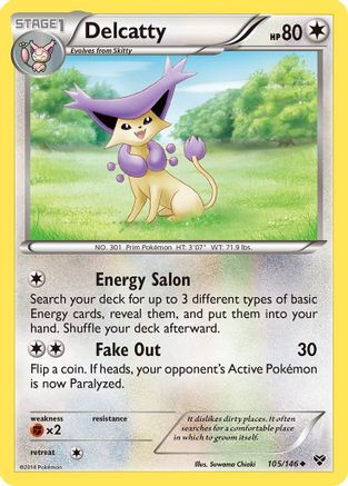 Delcatty 105  - Reverse Holofoil XY Base Set - Uncommon