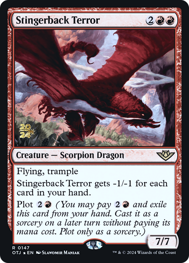 Stingerback Terror (PRE-147S) - Outlaws of Thunder Junction Promos Foil