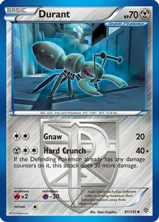 Durant (Team Plasma) (91) 091/135  Plasma Storm - Uncommon