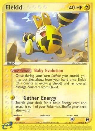 Elekid 036  - Reverse Holofoil Sandstorm - Uncommon