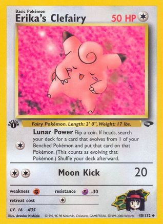 Erika's Clefairy 040/132  - 1st Edition Gym Challenge - Uncommon