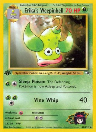 Erika's Weepinbell (49) 049/132  - 1st Edition Gym Heroes - Uncommon