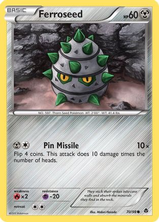 Ferroseed (70) 070  - Reverse Holofoil Emerging Powers - Common
