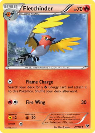Fletchinder 027  XY Base Set - Uncommon