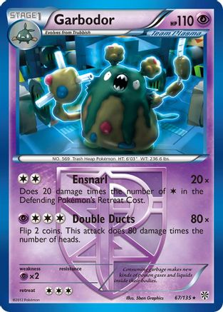 Garbodor (Team Plasma) (67) 067  - Reverse Holofoil Plasma Storm - Rare