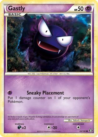 Gastly 063/102  - Reverse Holofoil Triumphant - Common