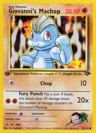 Giovanni's Machop 072/132  - Unlimited Gym Challenge - Common