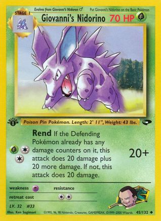 Giovanni's Nidorino 045/132  - Unlimited Gym Challenge - Uncommon