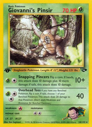 Giovanni's Pinsir 024/132  - 1st Edition Gym Challenge - Rare