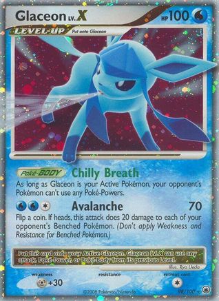 Glaceon LV.X 098  - Holofoil Majestic Dawn - Ultra Rare