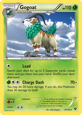 Gogoat 019/146  - Holofoil XY Base Set - Holo Rare