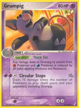 Grumpig 020/100  Crystal Guardians - Rare