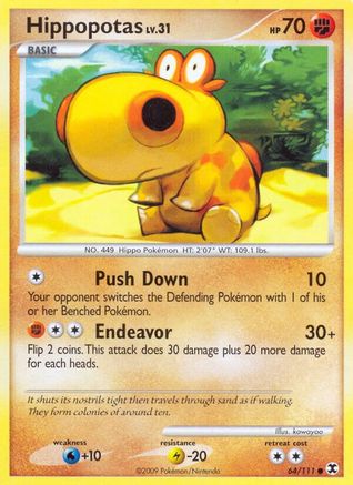 Hippopotas 064  - Reverse Holofoil Rising Rivals - Common