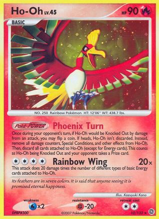 Ho-Oh 010/132  - Reverse Holofoil Secret Wonders - Holo Rare