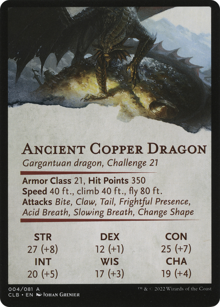Ancient Copper Dragon // Ancient Copper Dragon (ACLB-004) - Battle for Baldur's Gate Art Series (Borderless) Foil