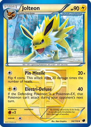 Jolteon (Team Plasma) 034/116  Plasma Freeze - Uncommon