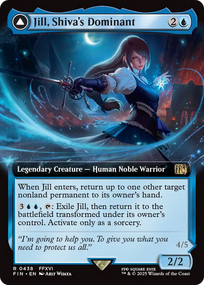Jill, Shiva's Dominant // Shiva, Warden of Ice (FIN-438) - FINAL FANTASY: (enchantment, Extended Art) Foil