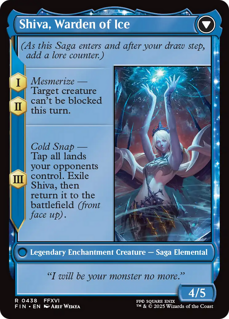 Jill, Shiva's Dominant // Shiva, Warden of Ice (FIN-438) - FINAL FANTASY: (enchantment, Extended Art)