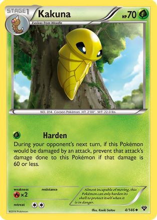 Kakuna 004  - Reverse Holofoil XY Base Set - Uncommon