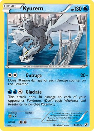 Kyurem 043/113  - Reverse Holofoil Legendary Treasures - Holo Rare
