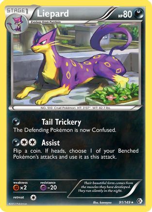 Liepard 091  - Holofoil Boundaries Crossed - Holo Rare