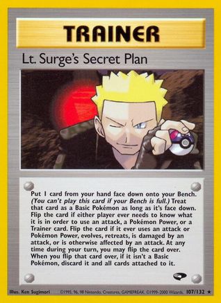Lt. Surge's Secret Plan 107/132  - Unlimited Gym Challenge - Rare