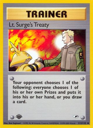 Lt. Surge's Treaty 112/132  - Unlimited Gym Heroes - Uncommon
