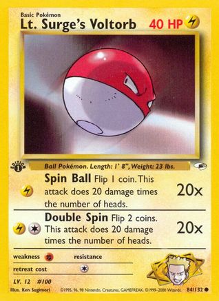 Lt. Surge's Voltorb 084/132  - 1st Edition Gym Heroes - Common