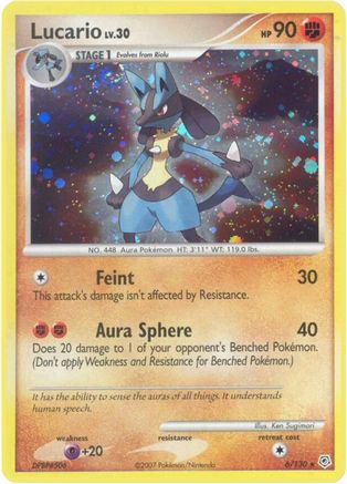Lucario 006/130  - Holofoil Diamond and Pearl - Holo Rare