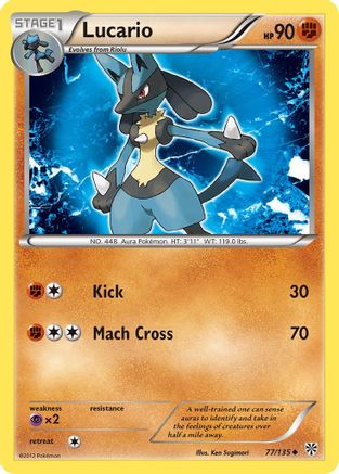 Lucario (77) 077  - Reverse Holofoil Plasma Storm - Uncommon