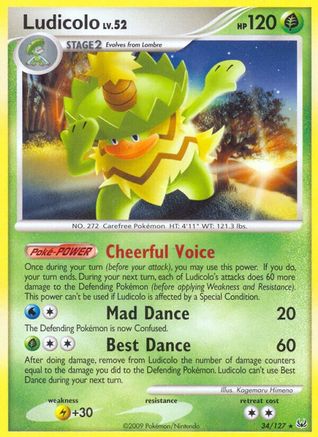Ludicolo 034/127  - Reverse Holofoil Platinum - Rare