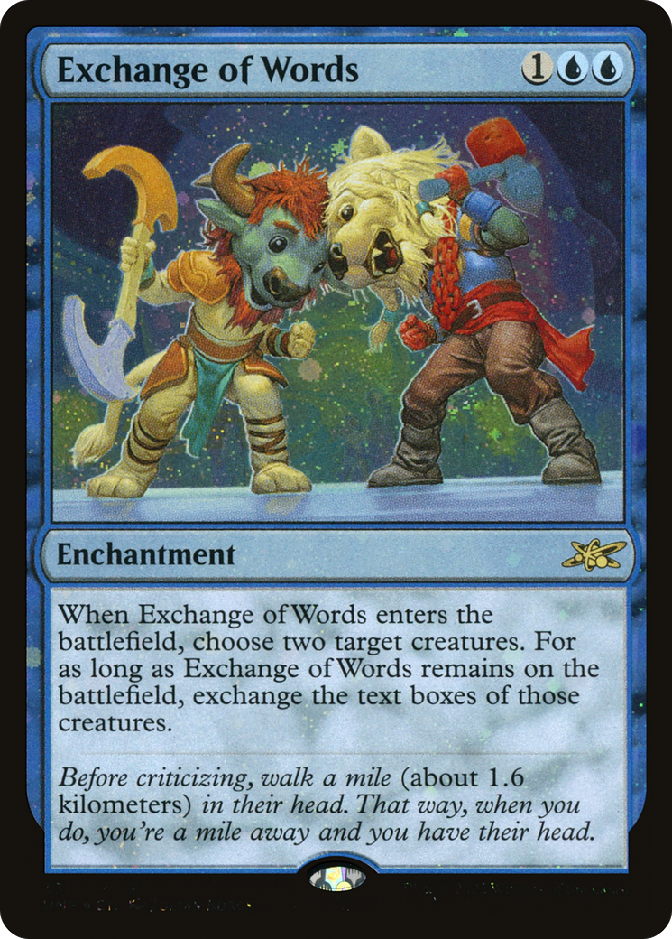 Exchange of Words (Galaxy Foil) (UNF-331) - Unfinity Foil