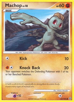 Machop 064/100  - Reverse Holofoil Stormfront - Common