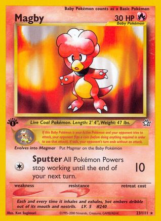 Magby 023/111  - Unlimited Neo Genesis - Rare