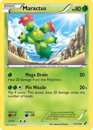 Maractus (11) 011  - Reverse Holofoil Black and White - Uncommon