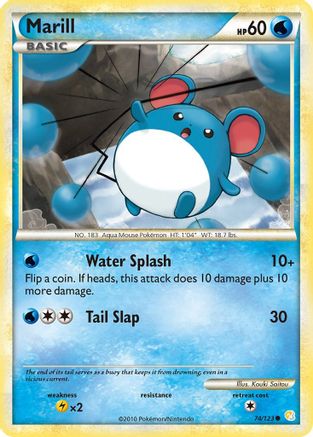 Marill 074/123  - Reverse Holofoil HeartGold SoulSilver - Common