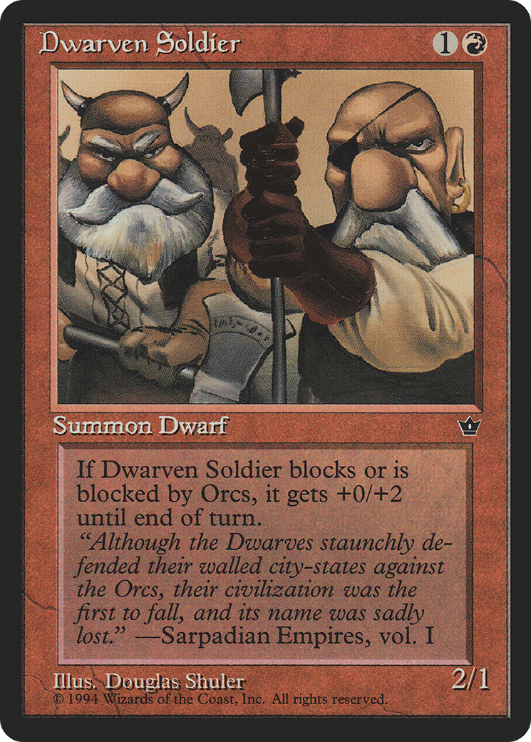 Dwarven Soldier (Shuler) (FEM-53C) - Fallen Empires