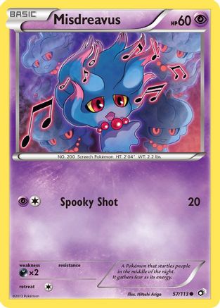 Misdreavus 057  - Reverse Holofoil Legendary Treasures - Common