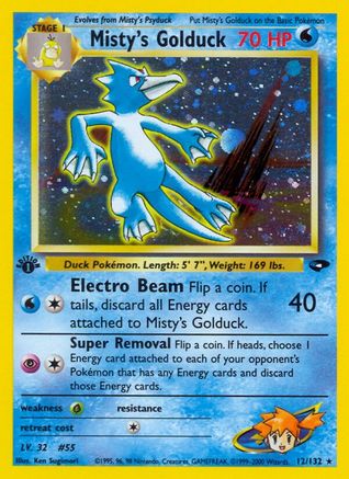 Misty's Golduck 012/132  - Unlimited Holofoil Gym Challenge - Holo Rare