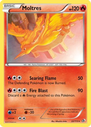 Moltres 022/113  - Reverse Holofoil Legendary Treasures - Holo Rare