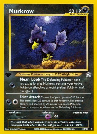 Murkrow 024/111  - 1st Edition Neo Genesis - Rare