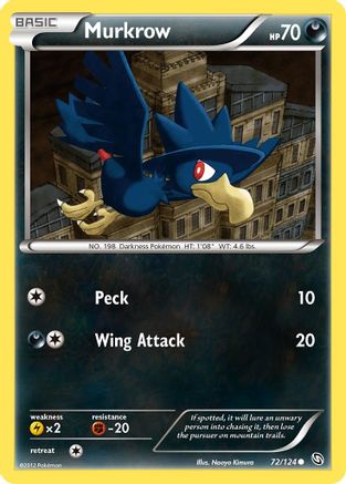 Murkrow 072  - Reverse Holofoil Dragons Exalted - Common
