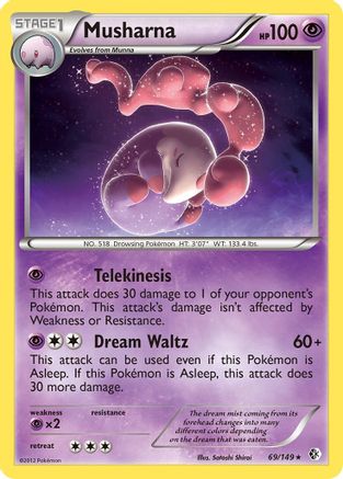 Musharna 069  - Reverse Holofoil Boundaries Crossed - Rare
