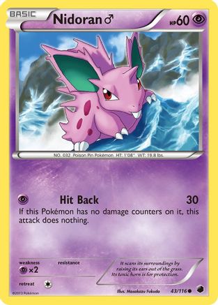 Nidoran M 043  - Reverse Holofoil Plasma Freeze - Common