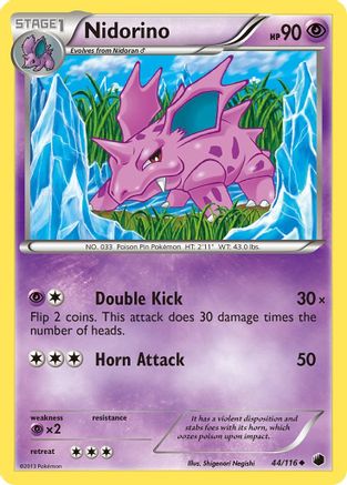 Nidorino 044  - Reverse Holofoil Plasma Freeze - Uncommon
